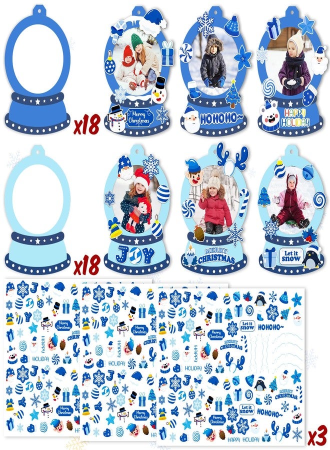 80UncleKimby 36PCS Christmas Snow Globe Picture Frame Ornaments Crafts Kit, DIY Xmas Photo Bulk Decorations for Winter Holiday Party Supplies Decor - Image 3